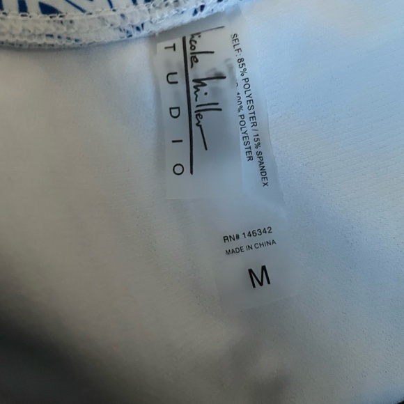 Nicole Miller Blue and White Tropical Bikini Skirt - Picture 4 of 8